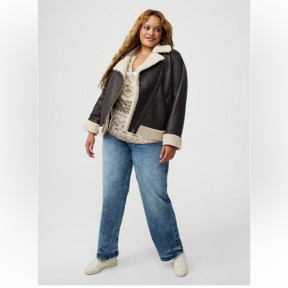 Torrid 3X Sherpa lined moto jacket